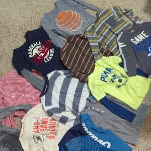 Lot Of 15 Boys Long Sleeve Size 5/6 & 6 Shirts